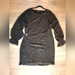 Black Sequin Mini Dress